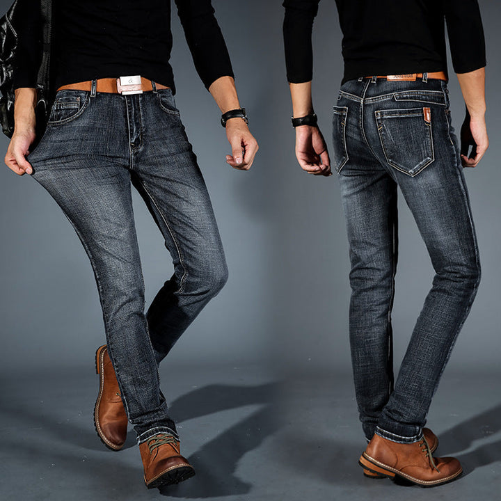 Owen Schmal Geschnittene Stretch-Jeans