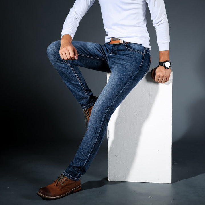 Owen Schmal Geschnittene Stretch-Jeans