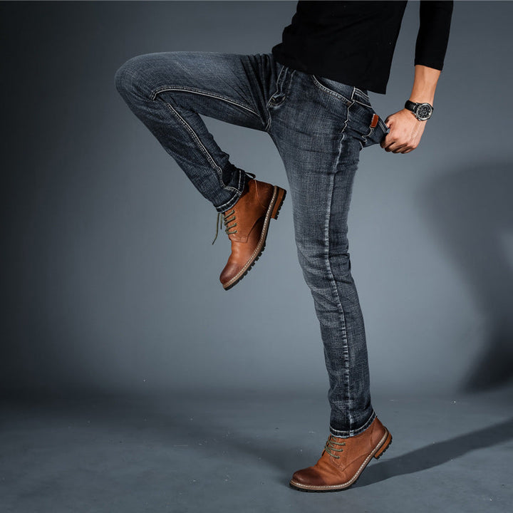 Owen Schmal Geschnittene Stretch-Jeans